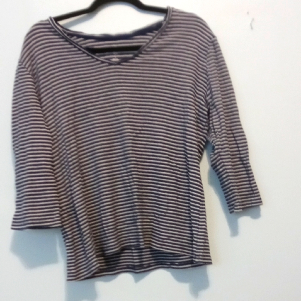 Striped V-Neck Women's Top